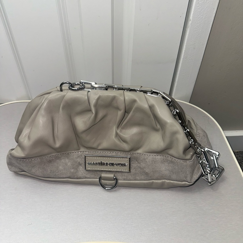 Maniere De Voir Taupe Hobo Bag